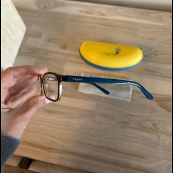 New KIDS LENSCRAFTERS vogue eyeglass frames Havana + blue sides retail: $140 - Picture 3 of 3